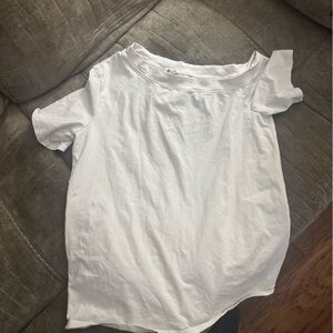 Elegant White Short Sleeve Top off the shoulder